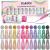 RARJSM Reflective Glitter Nail Art Gel Liner Flash Diamond Painted Gel Nail Polish 12 Colors 5ml Sparkle Silver Brown Hot Pink Green Black Pigment Gel UV LED Soak off Curing Requires for Nail Design 12pcs Reflective Glitter Set