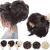 Large Updo Messy Bun Hair Extension Wavy With Elastic Rubber Band 80G Synthetic Thick Chignon Donut Ponytail Hairpiece For Women Dark Brown 6-7 Inch (Pack of 1) Dark Brown