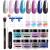 Dipping Powder Nails Set 29PCS DIP powder nail starter kit 8 colors French nail powder set with activator base top coat for beginners dip manicure sets pink blue glitter