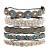 Amcami 5 Pieces Beaded Headband Pearls Headband Rhinestone Headbands for Women  Crystal Sparkly Beaded Head Bands Hairbands Hippie Headbands for Women  Elastic Headbands Hair Accessories for Women Girls 