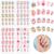 96 Pcs Kids False Nails Children Press on Fake Nail Tip Cartoon Kids Full Cover Short Fingernail Children Artificial Nail Tips Kids Pre-glued Fake Nail Stickers for Girls Nails Art Decoration Hearts