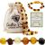 Raw Baltic Amber Necklace and Bracelet Gift Set (Unisex Multi Raw 12.5 Inches/5.5 Inches) - Certified Premium Quality Raw Baltic Sea Amber