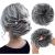 SARLA Messy Bun Hair Pieces Hair Scrunchies for Women Girls Curly Wavy Hair Buns Synthetic Updo Ponytail Extensions Donut Hair Black mix Gray and White Tips
