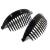 niavida 2 x plug-in comb puristic black 17 cm - made in France - plug-in comb LARGE