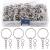 Swpeet 450Pcs 1 25mm Sliver Key Chain Rings Kit  Including 150Pcs Keychain Rings with Chain and 150Pcs Jump Ring with 150Pcs Screw Eye Pins Bulk for Jewelry Findings Making (Sliver)