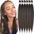 Xusuperb 30 inches long Pre Stretched Braiding Hair Color 4#Easy Braids Extensions Dark Braun KanCalon Kunsthaar for braiding 6 packs Preded braiding hair yaki braids hair extensions (4#) 76 cm (6 Pack) 4#(chocolate brown)