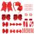 VIKSAUN 35 Pieces Red Girls School Hair Accessories Kit Large Cheer Bow Elastic Hair Band Ponytail Holder Bow Headband Hair Clips Ribbon Hair Barrettes for Toddlers Christmas Birthday Gift (35 pcs)