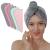 TENSTARS 5 Pack Thicken Microfiber Hair Towel Wrap for Women - Elastic Loop Design - 320GSM Coral Velvet - Quick Dry Hair Turban - 11x28 Inch (Grey+Pink+Brown+FrozenBlue+FrozenBerry) Grey+pink+brown+frozenblue+frozenberry 5