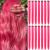 16Pcs Colored Clip in Hair Extensions 22 Inch Colorful Highlights Hairpieces Straight & Long Heat-Resistant Synthetic Hair Accessories for Kid Girls Women Party Hair Decor (16Pcs-Hot Pink)