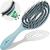 Marqus organic hairbrush with wild boar bristles and spiral spring - degenerate brush for every hair type for shine and volume - hair brush without ziepen color blue