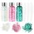 URAQT Body Glitter Gel 3Pcs Holographic Mermaid Sequins Glitter Chunky Cosmetic Glitter Face and Body Gel Sparkling Festival Party Lotion Glitter for Face Body Eye Hair Nail Makeup and DIY Art (B) White & Pink & Green