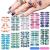 140 Pcs 10 Sheets Full Wrap Nail Stickers Nail Polish Strips Gradient Stickers Glitter Self Adhesive DIY Art Decals Strips with 2 Pcs Nail Files for Holiday Nail Decor (Marble Style)