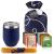Tea Gift Set for Tea Lovers - Includes Double Insulated Tea Cup 12 Uniquely Blended Teas and All Natural Honey Straws  Tea Gift Sets for Women Men  Tea Gifts Bag Presented in Beautiful Gift Bag Blue