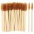 100 Pcs Disposable Mascara Wands, Bamboo Spoolies Brush for Eyelash Extensions, Spooly Eyelash Eyebrow Brushes Lash Wand Applicator Makeup Kits, Brown