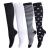 LEOSTEP Compression Socks for Men & Women (4Pair) Non-Slip Long Tube Stocking Ideal for Running Nurse Travel Flight Pregnancy 20-30 mmHg L-XL Black + White