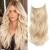 Secret Hair Extensions 20 Inch Bleach Blonde Hair Extensions Invisible Wire Hair Extensions Synthetic Hair Pieces for Women Natural Wavy Hair Extension (Bleach blonde)