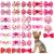 JpGdn 30PCS/15PAIRS Pink Dog Hair Bows with Rubber Bands Puppy Hair Bowknot Top Knot Elastic Radom Pattern for Girl Female Doggy Poodle Pet Animal Grooming Accessories Attachment