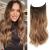 Invisible Wire Hair Extensions Hair Pieces for Women Natural Wavy Hair Extension Synthetic Hairpieces 20 Inch Caramelo with Dark Root Hair Extension (Caramelo with dark root)