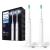 Philips Sonicare 3100 Series electric toothbrush with sound technology double pack with pressure sensor and brush head change display white (model HX3675/13) White & White