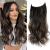 Secret Hair Extensions 20 Inch Synthetic Wavy Hair Pieces for Women Transparent Invisible Wire Hair Extensions (Natural Black to Caramel Blonde) 20 inch Natural Black to Caramel Blonde