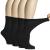 Hugh Ugoli Women's Soft Bamboo Diabetic Crew Socks Wide Loose Fit & Thin Socks with Seamless Toe & Non-Binding Top 4 Pairs 9-12 01- Black (4 Pairs)