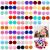 Mruq pet 100pcs Dog Hair Puff Ball Bows, Bulk Small Dog Grooming Round Pom Pom Bows with Rubber Bands 0.98 inches, Mix Pet Puppy Mini Dog Bows, Yorkie Dog Bows for Dog Hair Accessories FL013-100PCS