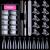 Melliex 100 pieces Dual Nail Forms Set Nail extension Double artificial nail shapes with dual-ended nail brush 10 pieces of nail tips clip and nail file for UV-acrylic nail tool type 2-100 pieces