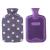 HomeTop Premium Classic Rubber Hot or Cold Water Bottle with Soft Fleece Cover (2 Liters, Purple/Gray Polka Dot) Crystal Purple 67.63 Fl Oz (Pack of 1)