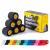 6 Rolls SPORTTAPE Self-Adhesive Football Sock Tape | 5cm x 4.5m - Black | Cohesive Bandage Sock Wrap Shin Pad Tape | Goalkeeper Wrist Tape & Football Ankle Tape | Pet & Vet Wrap for Dogs Horses Black 5x450 cm (Pack of 6)