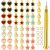 113 Pieces Dangle Nail Piercing Charms Set  Nail Art Piercing Tool Hand Drill and Colored Hearts Stars Rings Jewelry Rings for Tips  Acrylic  Gels Decorations  Colored Hearts and Stars (Chic Color)