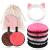 6 pieces of slaughtering pads washable 11.5 cm reusable microfiber cleaning pads with hair band cosmetics and washable laundry bag for facial cleaning skin care