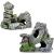 2pcs aquarium rock cave decoration with green grass for fish shrimp hide aquarium decoration resin aquarium accessories aquarium resin cave mountain view 11 x 9 x 11 cm 10 x 5.5 x 10 cm.