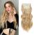 Hair Extensions Clip in 4Pcs Golden Blonde Hair Extensions Long Wavy Full Head 20Inch Clip in Hair Extensions Synthetic Fiber Hair Pieces for Women
