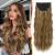 Barsdar clip in extensions 5 PCs Long wavy clip in hair extensions thick natural soft synthetic hair part for women girl -50 cm toffee brown with gold -blonde highlights 50 cm toffee brown with gold blonde highlights