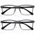 Opulize ink long -distance glasses 2 Pack Large rectangular frame spring hinges scratch -resistant gray men women mm4-7 -2.00 -2.00 diopters Transparent gray front with black arms