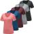 BALENNZ Workout Shirts for Women Moisture Wicking Quick Dry Active Athletic Women's Gym Performance T Shirts X-Large 5 Pack Dark Grey Light Grey Blue Wine Red Watermelon Red