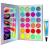 Colorful Neon Eyeshadow Palette Glitter Afflano UV Grow Blacklight Makeup Eyeshadow Palettes Matte Glitter for Eyes Face Body Highly Pigmented Red Yellow Purple Green Eye Shadow + Eyeshadow Primer