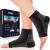 PhysFlex Compression Socks for Plantar Fasciitis, Achilles Tendonitis Relief - Ankle Compression Sleeve for Heel Spurs, Foot Swelling, Fatigue & Sprain - Arch Support Brace for Work, Gym, Sports Medium Black