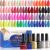 Lavender Violets 42 Pcs Gel Nail Polish Kit Set with 36 Colors Coat, 6 Bottles of Base top Coat, Glossy Matte Diamond Shine Glow in the Dark Top Coat for Nail Art C950