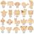 20 Pieces Wood Pacifier Clips Toy Suspender Clips Charm DIY Pacifier Holder Clips for Baby Toddler Teething Grasping Pacifier Chain Accessory