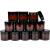 Vivaplex 12 Amber 2 oz Round Glass Jars with Inner Liners and black Lids