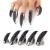 10 PCS Halloween Costume Claws Fake Nails Ring Set  Bestga  Gothic Punk 3 Sizes Crystal Full Finger Rings Paved Paw Bend Fingertip Fingernail Claw Girls Women Men Ring False Easy Long Nails Black
