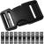 Buckles for Straps 1": Side Release Buckle Plastic Clip 10 set + Tri-Glide Slide 20 pcs Fit 1 inch Wide Nylon Webbing Canvas Strap, Heavy Duty Replacement Backpack Dog Collar, Dual Adjustable No Sew 10 Set 1 in