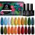 Beetles 20 Pcs Fall Winter Gel Nail Polish Kit, Nail Gel Polish Red Yellow Orange Green Gel Polish Set with Glossy & Matte Gel Top Coat Base Coat Soak Off Nail Lamp Christmas Mother's Day Gifts for Women A-Fall Festival