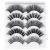 Uraqt false eyelashes 5 pairs 3D artificial eyelashes natural fake eyelash set handmade eyelash for work dating party reusable black (55) 3D-55