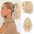 Reecho ponytail extension hair clip in ponytail extension of short curly ponytail hair extensions naturally wavy ponytail hair part for women - cool blond 25 cm cool blonde