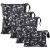WD&CD Wet Bag 4 PCS Cloth Nappy Wet Bags Waterproof Reusable Wet Dry Bag for Baby Diaper Travel Beach Pool Daycare Gym Black