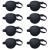 Favourde 8 Pack Black Eye Patch Strabismus Adjustable Eye Patch Eye Mask with Buckle for Adults and Kids (Black)