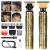 Hair Clippers Men Beard Trimmer for Men Rechargeable Hair Trimmer with 4 Limit Combs Beard Grooming Kit for Barbers Haircut USB Type-C Charging Professional Hair Trimmer Gifts for Men(Gold)