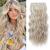 Reecho clip in extensions 4PC Blond Hair Extensions Clip in hair extensions 60 cm thick long beach shafts hair parts invisible tip natural soft hair parts - ash blonde with highlights